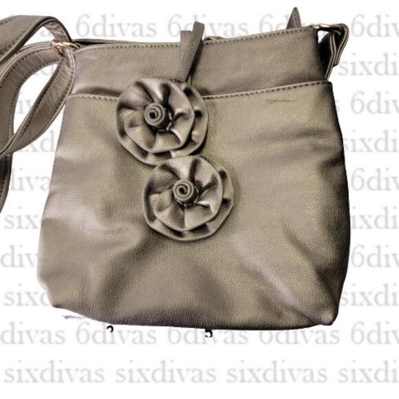 Champagne Taupe Medium Size Crossbody Travel Holiday Cruise Everyday Handbag - Picture 8 of 10